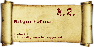Mityin Rufina névjegykártya